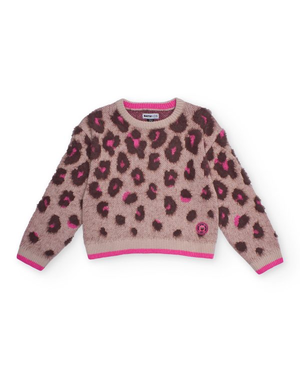 Πλεκτό animal print πουλόβερ Nath