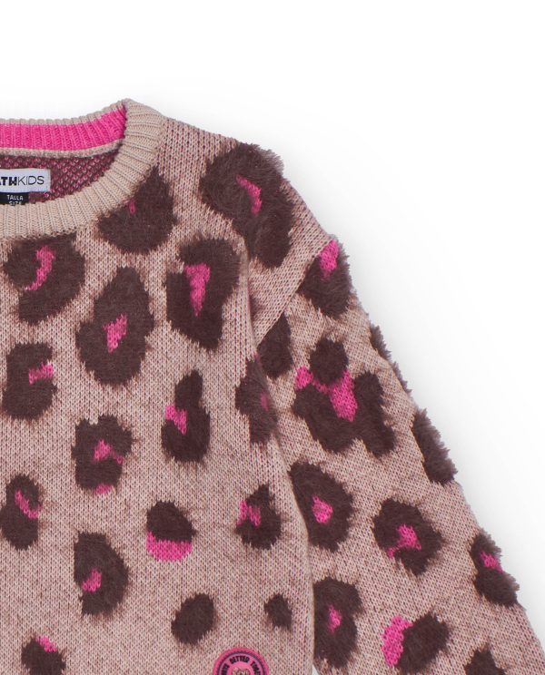 Πλεκτό animal print πουλόβερ Nath