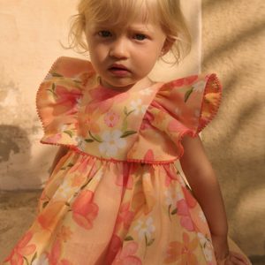 Βρεφικό φόρεμα με στάμπα λουλούδια Abel & Lula