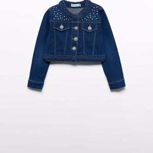 Τζιν μπλε μπουφάν με πέρλες Abel & Lula